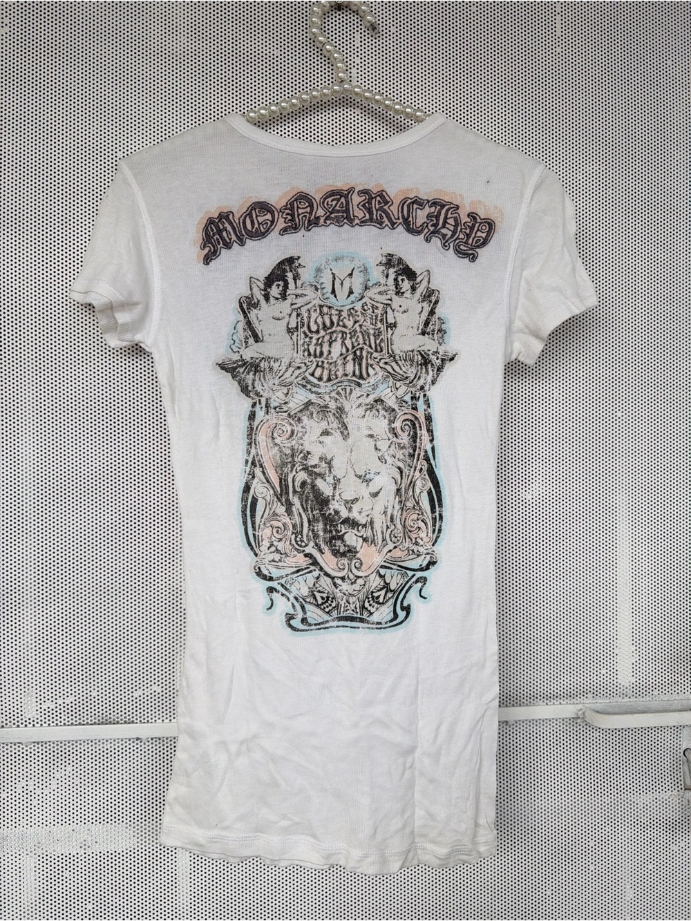 Monarchy Graphic Back-Print White Men's Short Sleeve Tee